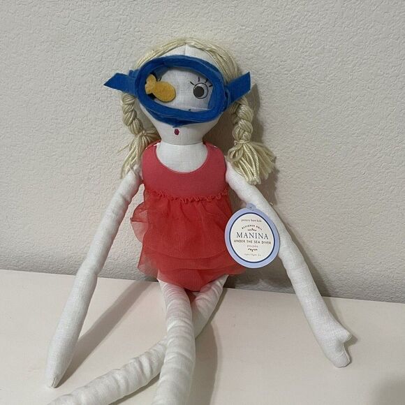 Pottery Barn Kids Designer Doll Manina Under the Sea Diver Snorkel Long Legs NWT - Picture 2 of 15